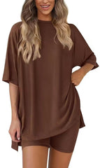 Women's Summer Two-Piece Set Split Hem Lounge