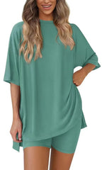 Women's Summer Two-Piece Set Split Hem Lounge