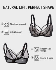 Plus Size Lace Full Coverage Minimizer Bra