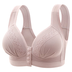 Women's Front Closure Push-Up Jacquard Bra - Comfort & Style