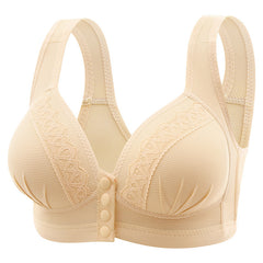 Women's Front Closure Push-Up Jacquard Bra - Comfort & Style