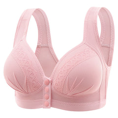 Women's Front Closure Push-Up Jacquard Bra - Comfort & Style