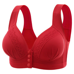 Women's Front Closure Push-Up Jacquard Bra - Comfort & Style