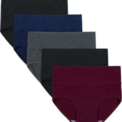 Women's High Waisted Cotton Panties 5-Pack