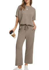 Women’s Two-Piece Set – Oversized Top & Wide-Leg Pants