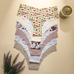 Women's 6-Pack Seamless Leopard Wave Brief Panties