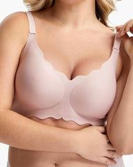 Seamless Scalloped Bras for Women Wireless Push Up Bra