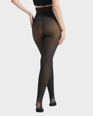 Semi-Transparent Single Seam Fleece Lined Tights