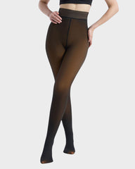 Semi-Transparent Single Seam Fleece Lined Tights