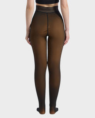 Semi-Transparent Single Seam Fleece Lined Tights