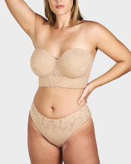 Smooth Lace Longline Strapless Underwire Bra