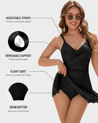 V-Neck Tummy Control Modest Swimdress