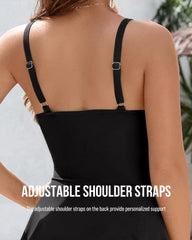 V-Neck Tummy Control Modest Swimdress