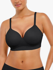 Wireless Seamless Push-Up V-Neck Bra