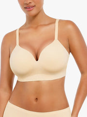 Wireless Seamless Push-Up V-Neck Bra
