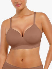Wireless Seamless Push-Up V-Neck Bra