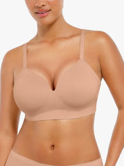Wireless Seamless Push-Up V-Neck Bra
