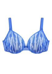 Zebra Wild Unlined Blue Underwire Mesh Bra Set