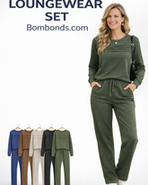 Women's Crew Neck Top & Drawstring Pants Set