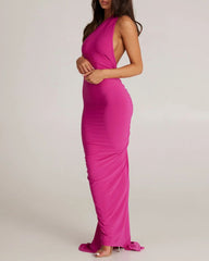 Garze Backless Rose Maxi Dress