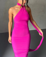 Garze Backless Rose Maxi Dress