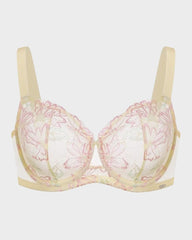 Floral Lace Plus Size Unlined Minimizer Bra