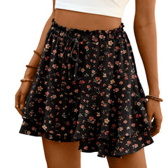 Women's Flowy Boho Shorts with Ruffle Tiered Butterfly Hem