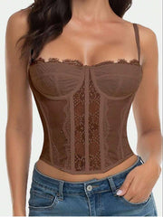 Lace color matching sexy sling fishbone body shaper