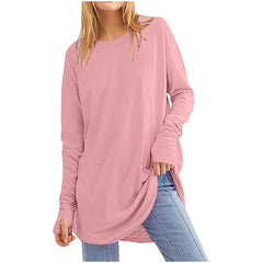Casual Thumbhole Long Sleeve Top