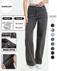 Minimalist High Waist Denim Stretch Wide Leg Jeans