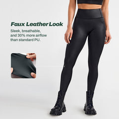 Women’s Faux Leather Cargo Leggings