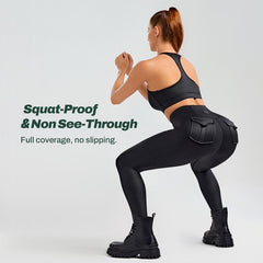 Women’s Faux Leather Cargo Leggings