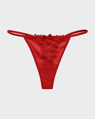 Lace-Trim Mesh V-String Panty