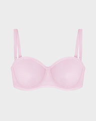 Strapless Mesh Underwire Balconette Bra