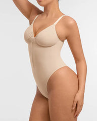 Seamless Covered Bust Jumpsuit Thong Bodysuit
