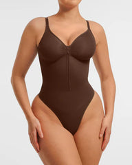 Seamless Covered Bust Jumpsuit Thong Bodysuit