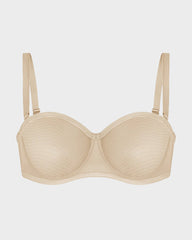 Strapless Mesh Underwire Balconette Bra