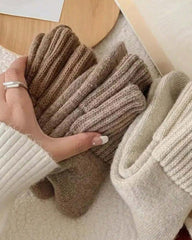 Cozy Ribbed Fleece Lined Crew Socks 10 Pairs