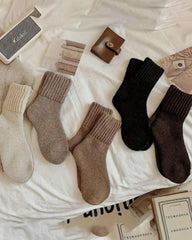 Cozy Ribbed Fleece Lined Crew Socks 10 Pairs