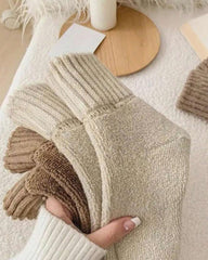 Cozy Ribbed Fleece Lined Crew Socks 10 Pairs