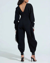 V-Neck Sexy Slim Long-Sleeved Jumpsuit