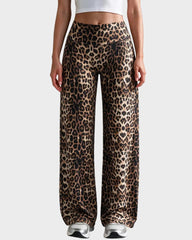 High-Waist Solid & Leopard Flare Pants