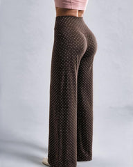 High-Waist Solid & Leopard Flare Pants