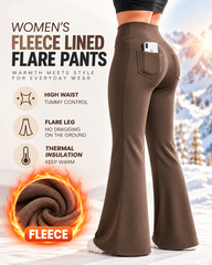 Women’s Fleece Lined Flare Leggings with Pockets