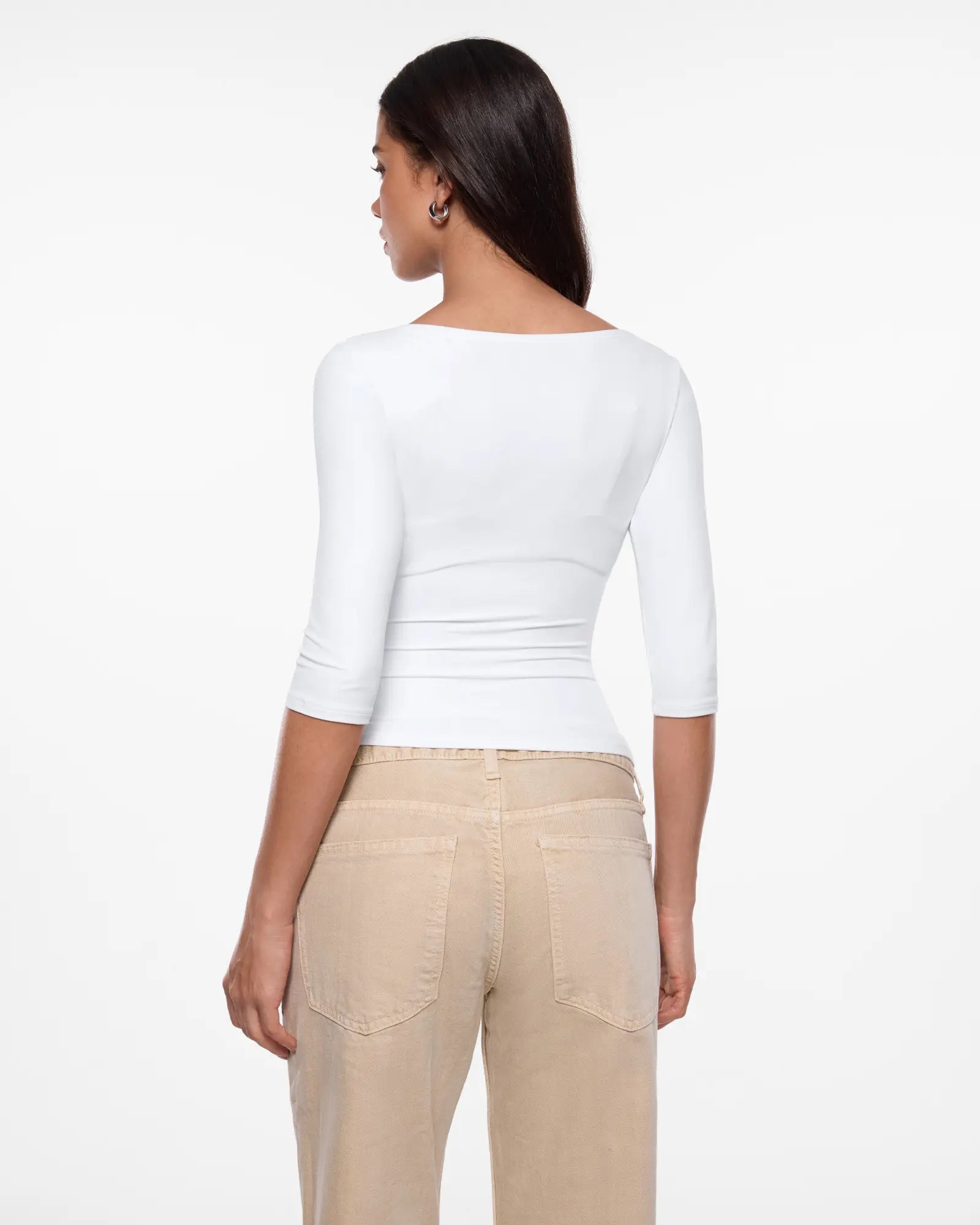 Women's 3/4 Sleeve Slim Fit Crew Neck Top
