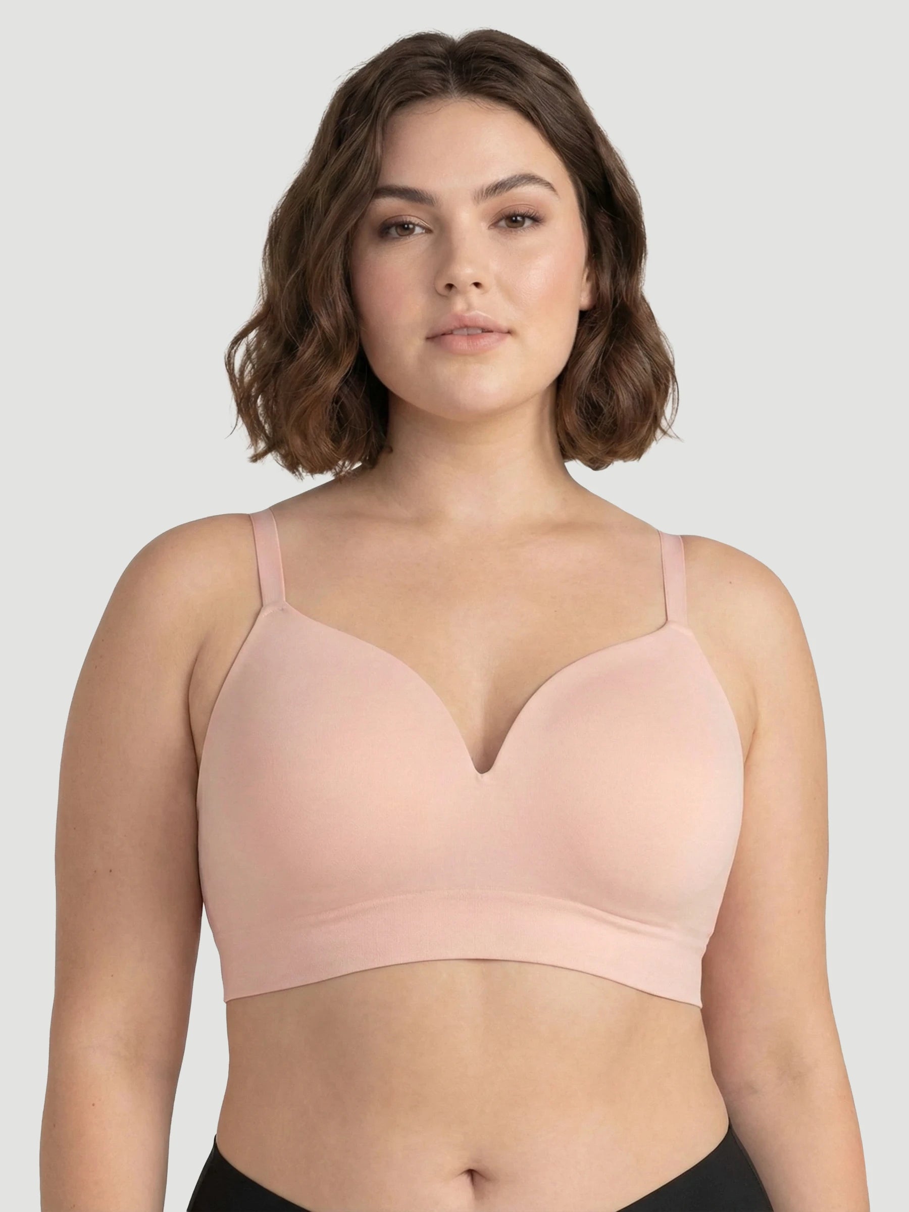 Wireless Seamless Push-Up V-Neck Bra