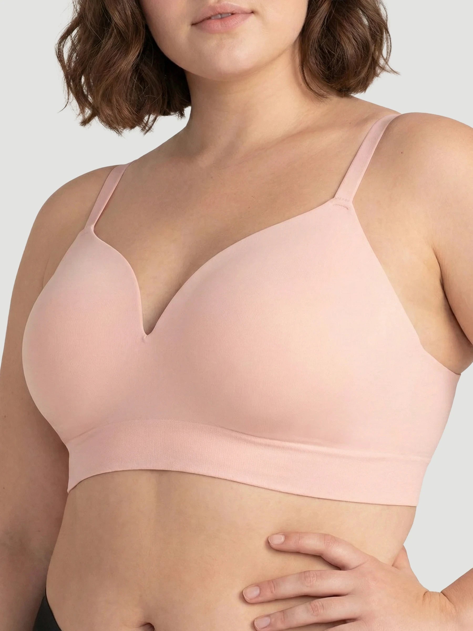 Wireless Seamless Push-Up V-Neck Bra