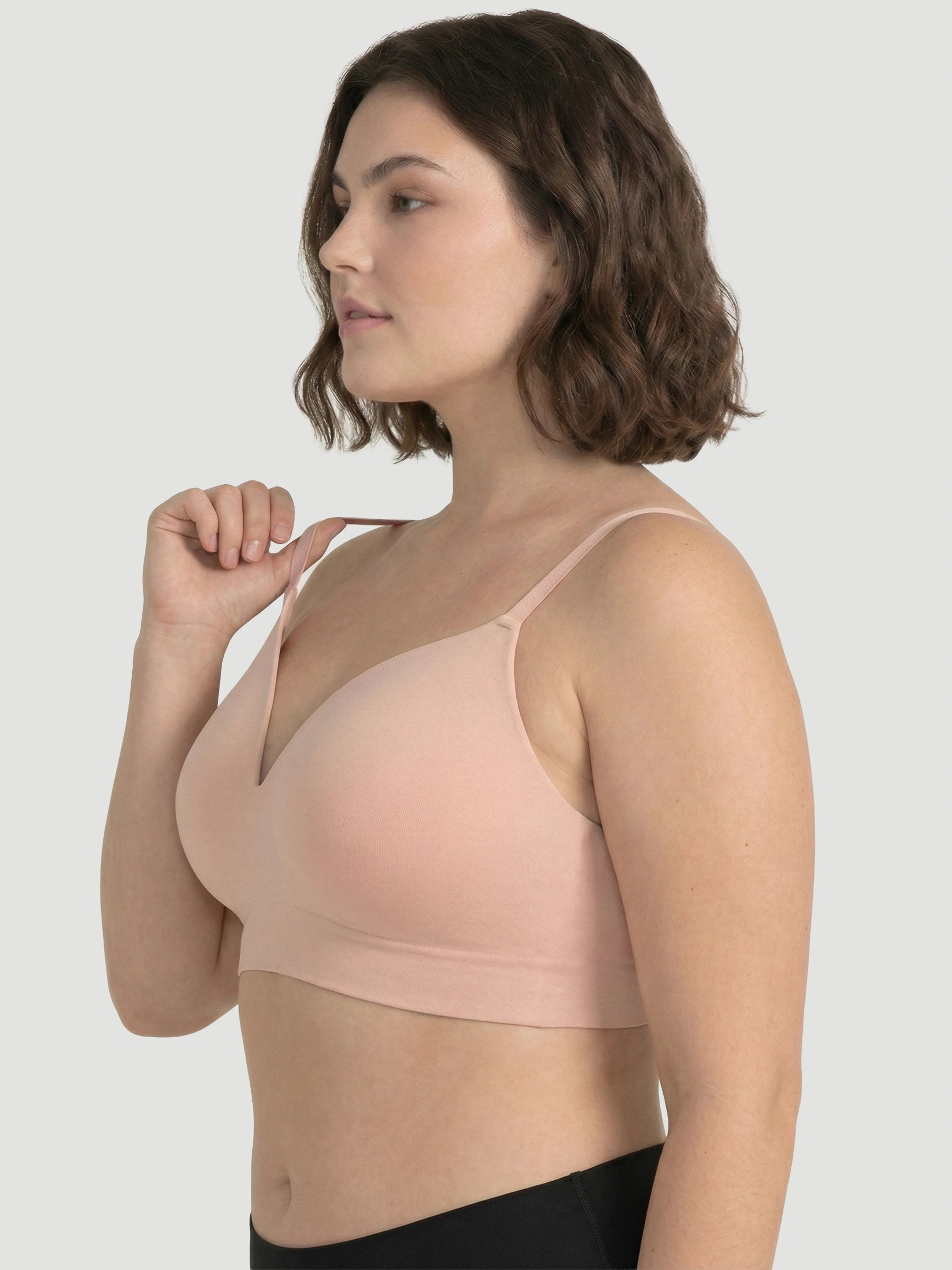 Wireless Seamless Push-Up V-Neck Bra