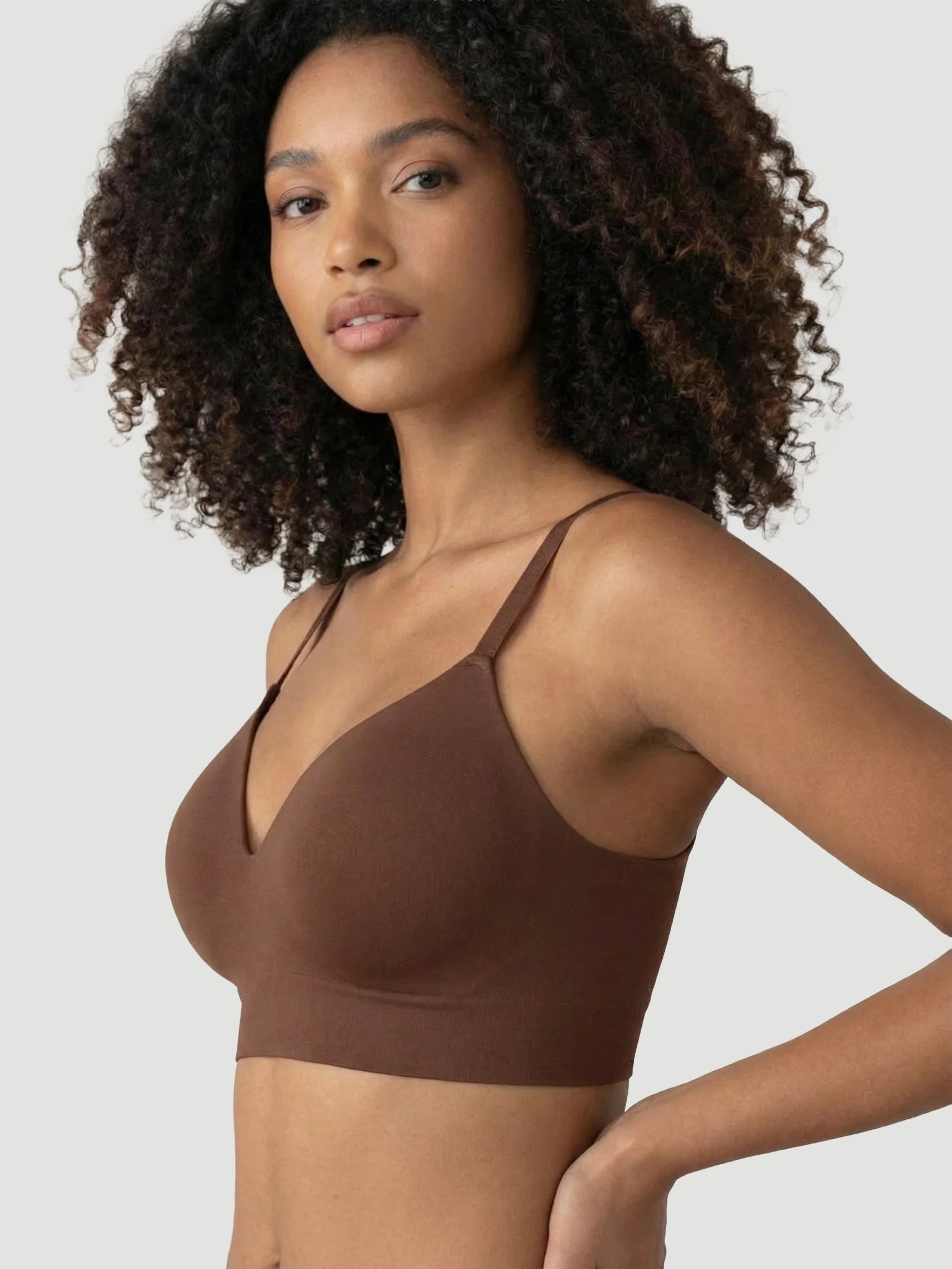 Wireless Seamless Push-Up V-Neck Bra