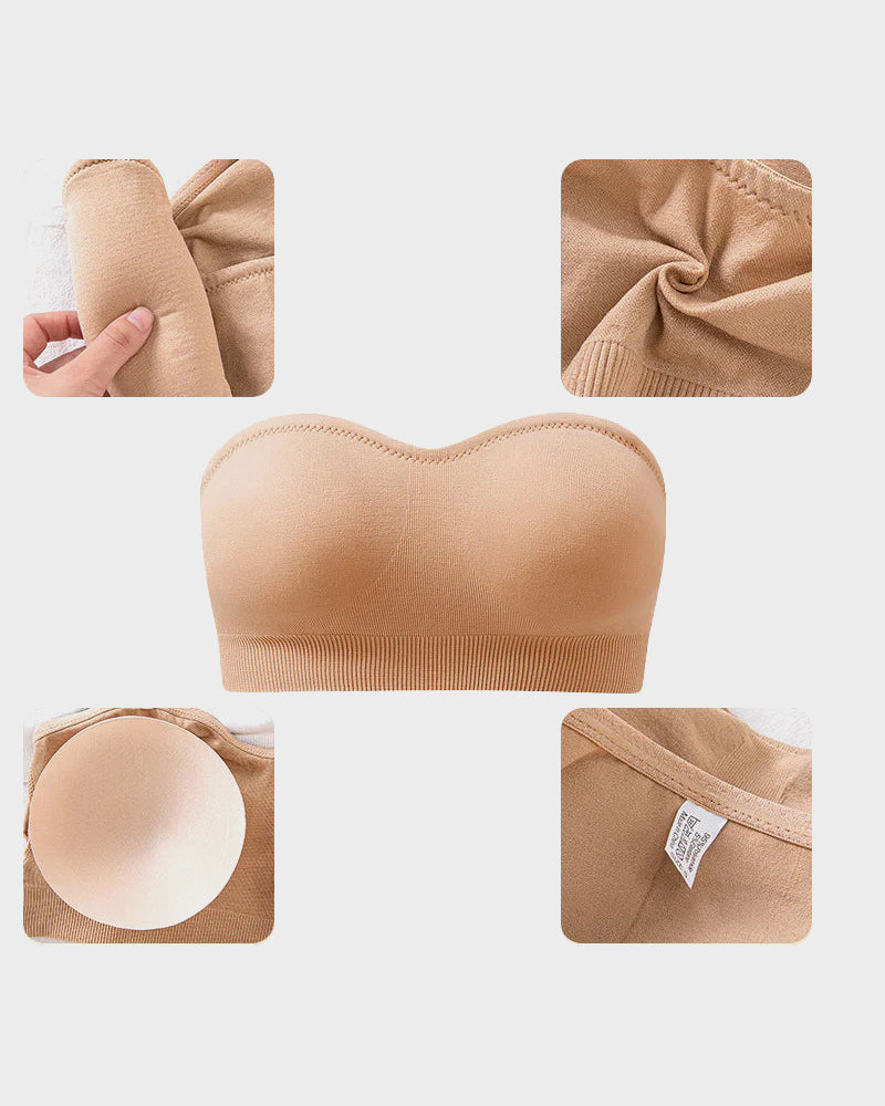 Seamless Non-Slip Strapless Wireless Bandeau Bra